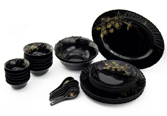 (image for) DUR OPAL GLASS DINNER BLK 33PC