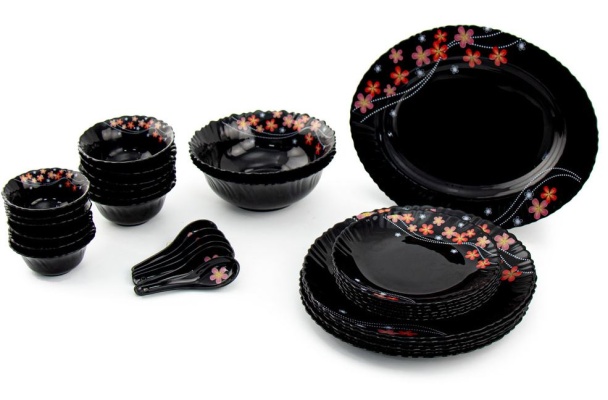 (image for) DUR OPAL GLASS DINNER BLK 33PC
