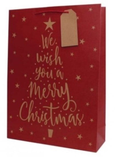 (image for) XMAS GIFTBAG KRAFTTEXT TREE - XLARGE