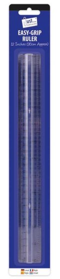 (image for) TL E/GRIP CLEAR PLASTIC RULER - 30CM