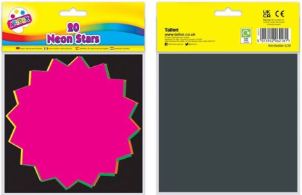 (image for) Tallon Fluorescent Neon Stars 20S - 15x15CM