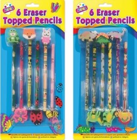 (image for) TALLON NOVELTY ERASER TOP PENCILS - 6S