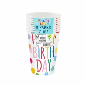 (image for) TL PAPER CUP HAPPY B/DAY 8S - 9OZ