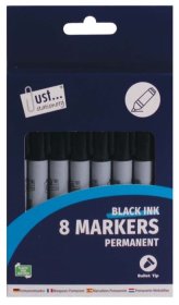 (image for) TL PERMANENT MARKERS BLACK - 8S