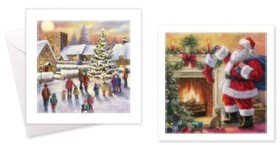 (image for) XMAS CARD SQ TRAD SANTA/SCENE - 10S