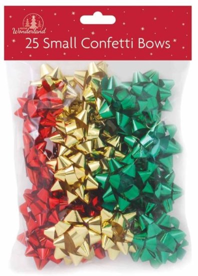 (image for) XMAS CONFET/BOWS TRAD ASST 25S - SMALL