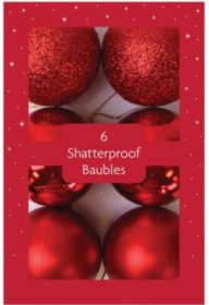 (image for) XMAS BAUBLES SHATTERPROOF RED - 6