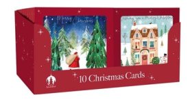 (image for) XMAS CARD SQ HOUSE/SANTA - 10S