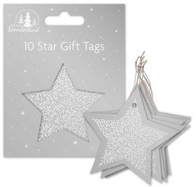 (image for) XMAS GIFT TAGS STAR ASSORTED - 10S