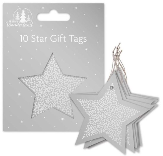 (image for) XMAS GIFT TAGS STAR ASSORTED - 10S