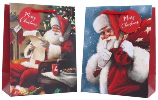 (image for) XMAS GIFT BAG TRAD SANTAS MED - MEDIUM