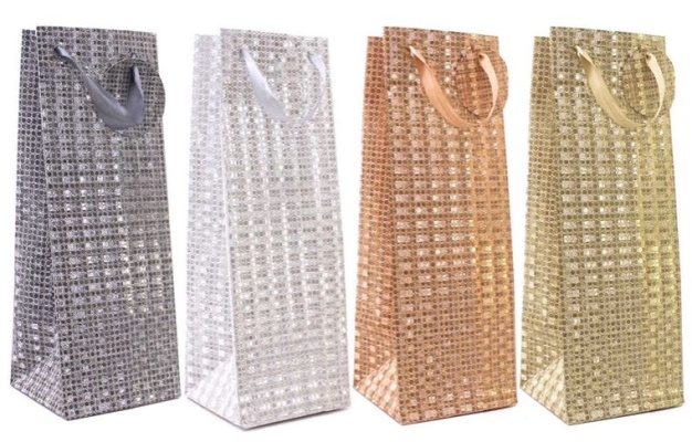 (image for) TL GIFT BAG BOTTLE GLITTER ASS