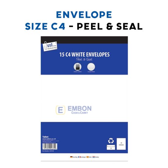 (image for) TL ENVELOPE WHITE P/SEAL 15S - C4