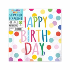 (image for) TL NAPKIN HAPPY B/DAY 3PLY - 16S