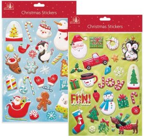 (image for) TL XMAS BUBBLE STICKERS ASST - STD