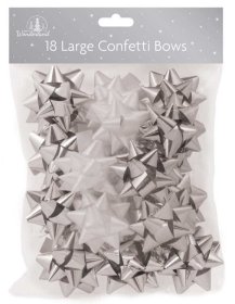 (image for) XMAS CONFET/BOWS SILVER/WHI18S - LARGE