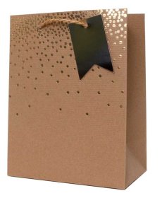 (image for) TL GIFT BAG KRAFT FOIL CONFETT - MEDIUM