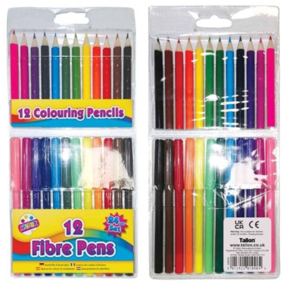 (image for) TL COLOUR FIBRE PEN/PENCIL - 12/12S