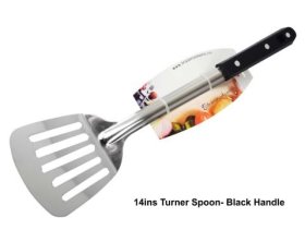 (image for) T/STAR TURNER SPOON BLK HANDLE - 14"