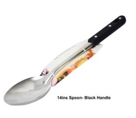 (image for) T/STAR SPOON S/STEEL BLK HANDL - 14"