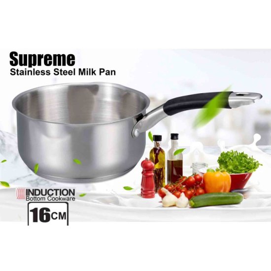 (image for) T/STAR SUPREME MILK PAN STEEL - 16CM