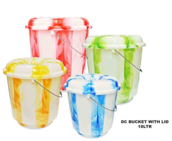 (image for) T/STAR PLASTIC BUCKET+LID D/CL - 18L