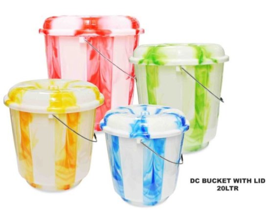 (image for) T/STAR PLASTIC BUCKET+LID D/CL - 20L