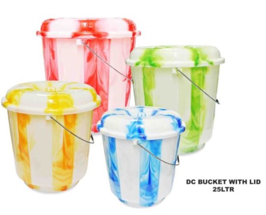 (image for) T/STAR PLASTIC BUCKET+LID D/CL - 25L