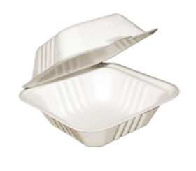 (image for) MP BAGASSE CLAMSHELL BOX - 6x6"