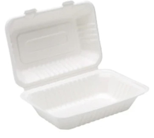 (image for) MP BAGASSE CLAMSHELL BOX - 9X6"