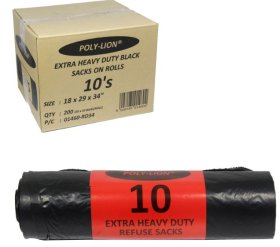 (image for) MP POLY-LION BLK SACKS ROLL - 10S