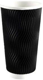 (image for) MP PAPER CUP RIPPLE BLACK 25S - 12OZ