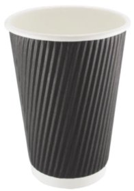 (image for) MP PAPER CUP RIPPLE BLACK 25S - 16OZ