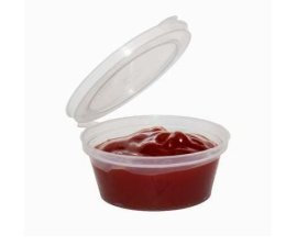 (image for) MAJ PLASTIC SAUCE CUP HINGED - 20Z
