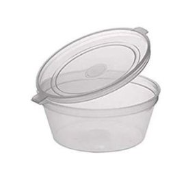 (image for) MAJ PLASTIC SAUCE CUP HINGED - 4OZ
