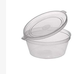 (image for) MAJ PLASTIC SAUCE CUP HINGED - 40Z