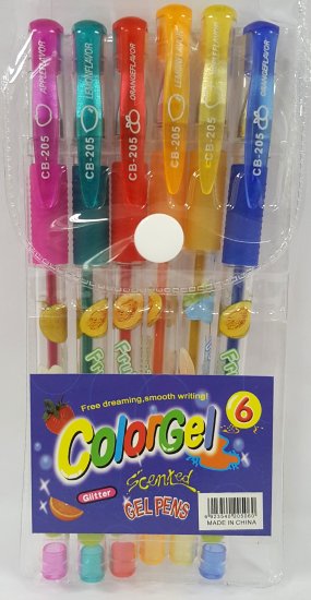 (image for) COLORGEL GLITTER GEL PENS ASST - 6S