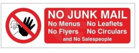 (image for) JL SIGN NO JUNK MAIL - STD