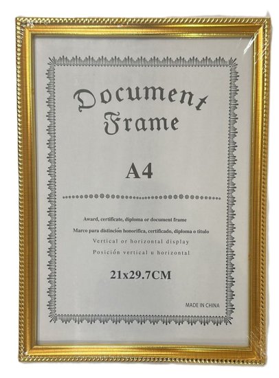 (image for) JL CERTIFICATE FRAME 21X29.7 - A4