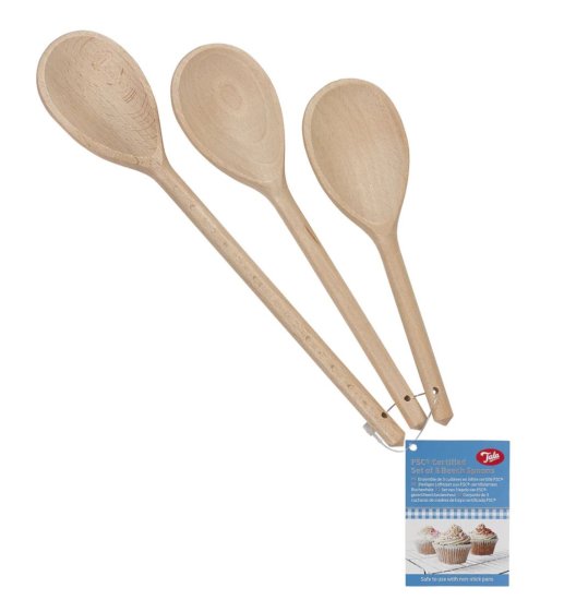 (image for) TALA WOODEN BEECH SPOONS - 3S