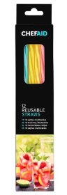 (image for) CHEF AID RESUABLE STRAWS ASST - 12S