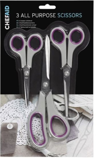 (image for) CHEF AID PACK OF 3 SCISSORS - STD