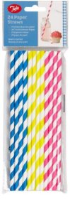 (image for) TALA PAPER STRAWS STRIPED ASST - 24S