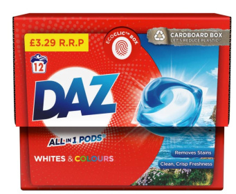 (image for) DAZ LIQ PODS ALIN1 WHITES & COLOURS PM3.29 - 12S