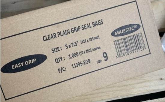 (image for) MP POLY GRIP SEAL BAG 5\"X 7.5\" - SIZE9