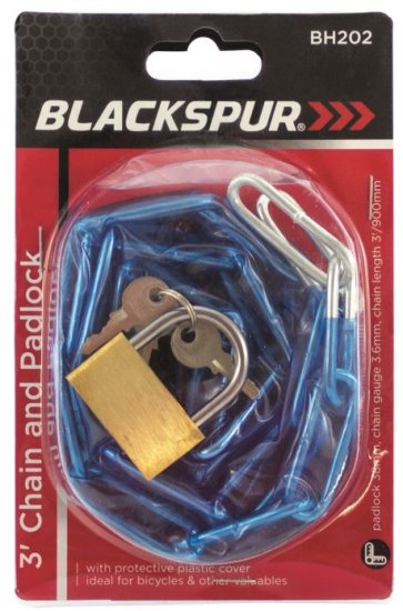 (image for) CHAIN & PADLOCK 38MMX3.6MM X3\' - 3\'