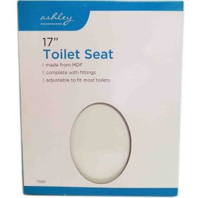 (image for) ASHLEY TOILET SEAT WHITE 17" - 43X37