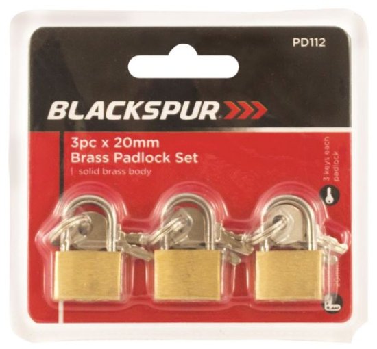 (image for) BLKSPUR BRASS PADLOCK SET - 20MM