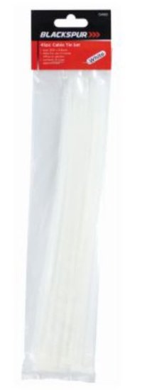 (image for) BLKSPUR CABLE TIE WHITE 45S - 300MM