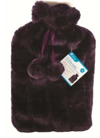 (image for) HOT WATER BOTTLE+COVER PURPLE - 35X20
